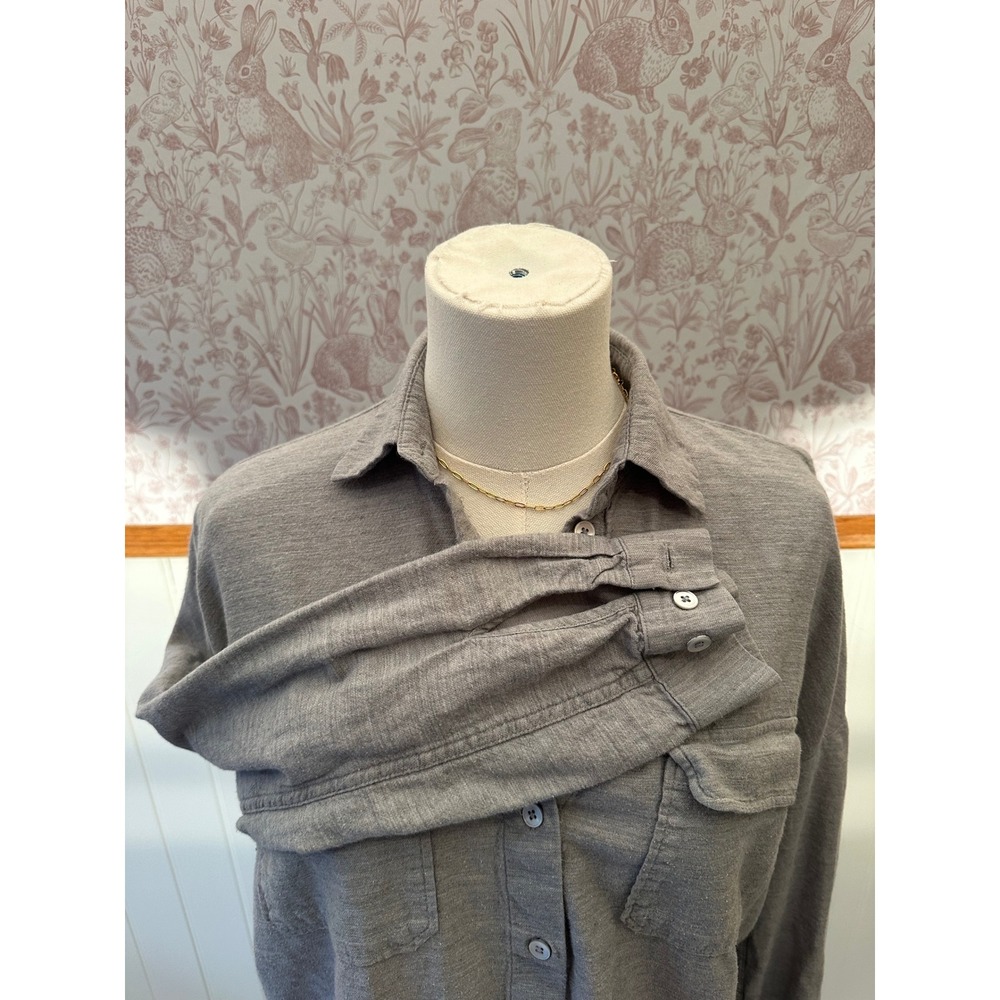 Babaton The Group Grey Cotton Wool Oversized Button-Up Shirt - Picture 6 of 9